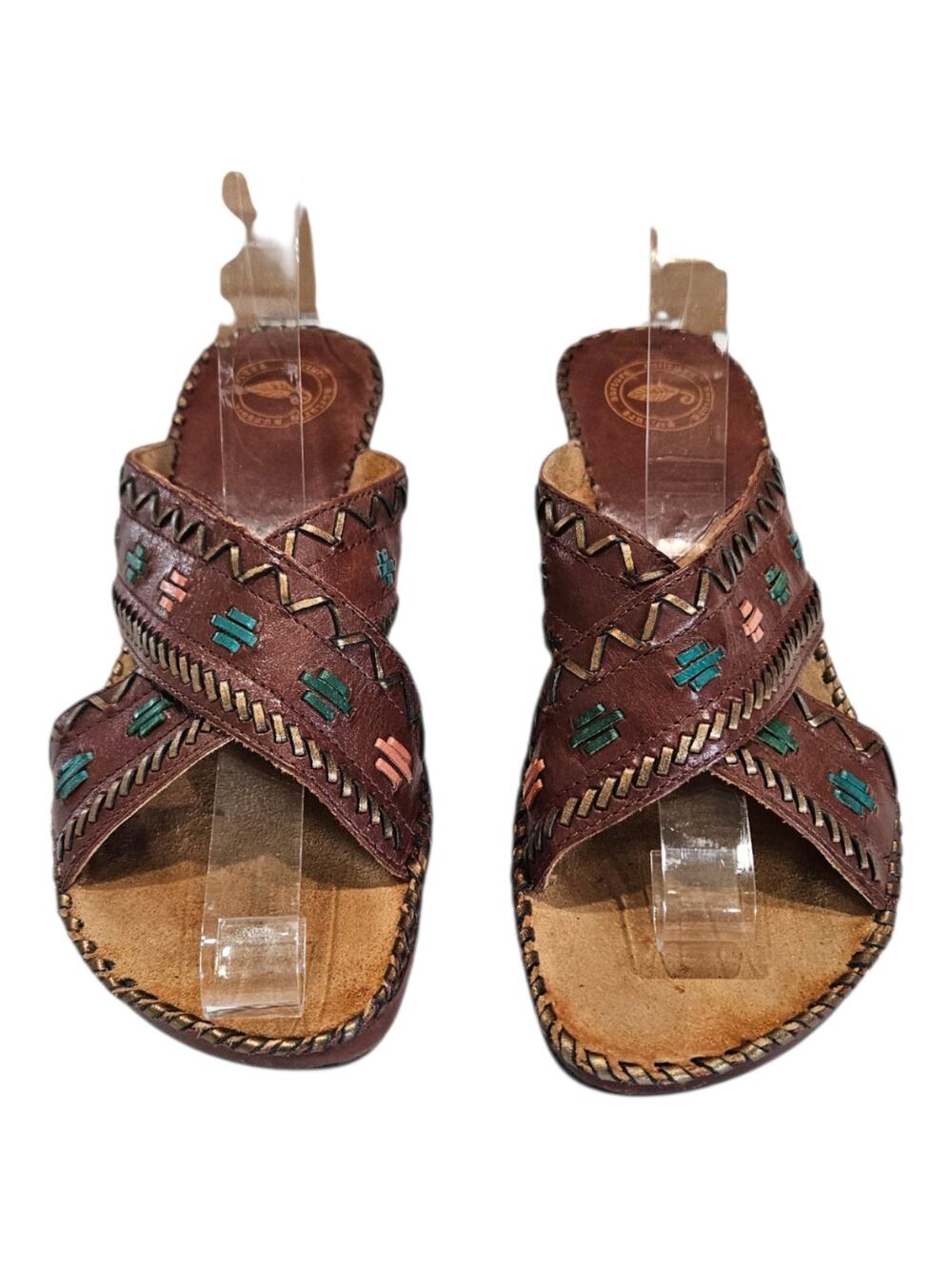Nuture Leather Heeled Brown Sandals SZ 6M